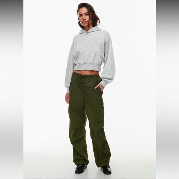 Tna Aritzia Women's Gray Cropped Hoodie In Heather Gray, Size Small. NWOT. - Picture 10 of 11